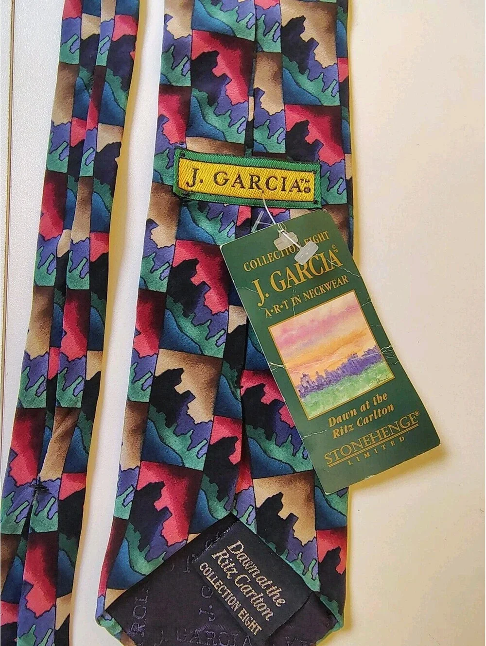 Vtg J Garcia Jerry Garcia Tie Dawn at the Ritz Carlton Collection Eight Silk NWT